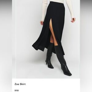 Reformation Black and Tan Floral Skirt